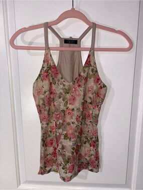 Deb Floral Lace-Overlay Cami in Pink and Cream